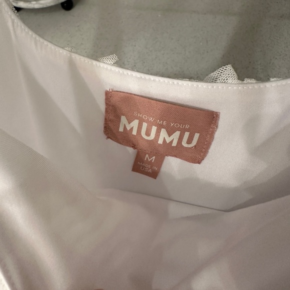 Show Me Your MuMu Bradshaw Maxi Dress White Rosette White Textured Dress - Picture 3 of 10